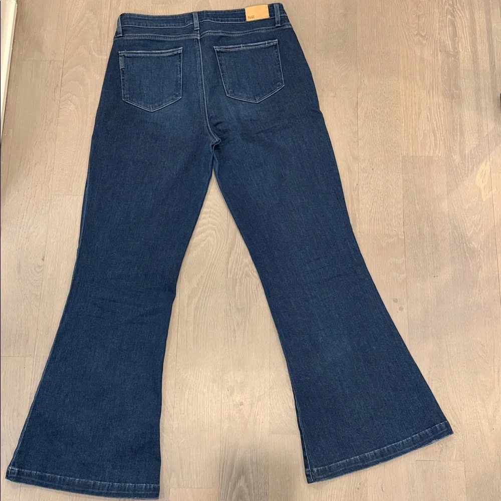PAIGE Genevieve Dark Blue Flare Jeans,like New, sz 32 - Picture 7 of 12